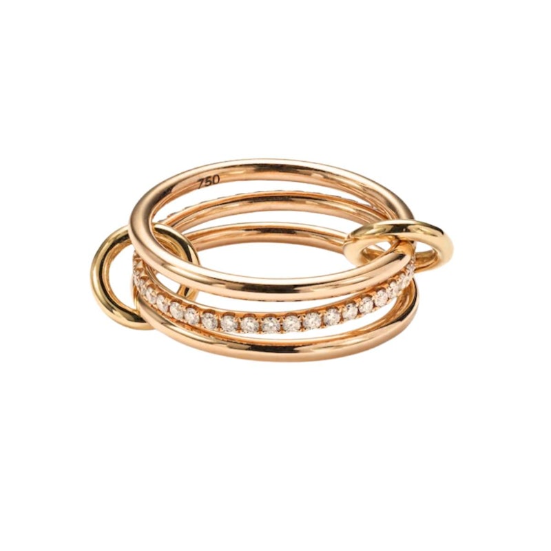Spinelli Kilcollin Sonny 3-Band Diamond 18k Yellow & Rose Gold