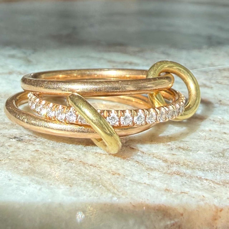 Spinelli Kilcollin Sonny 3-Band Diamond 18k Yellow & Rose Gold