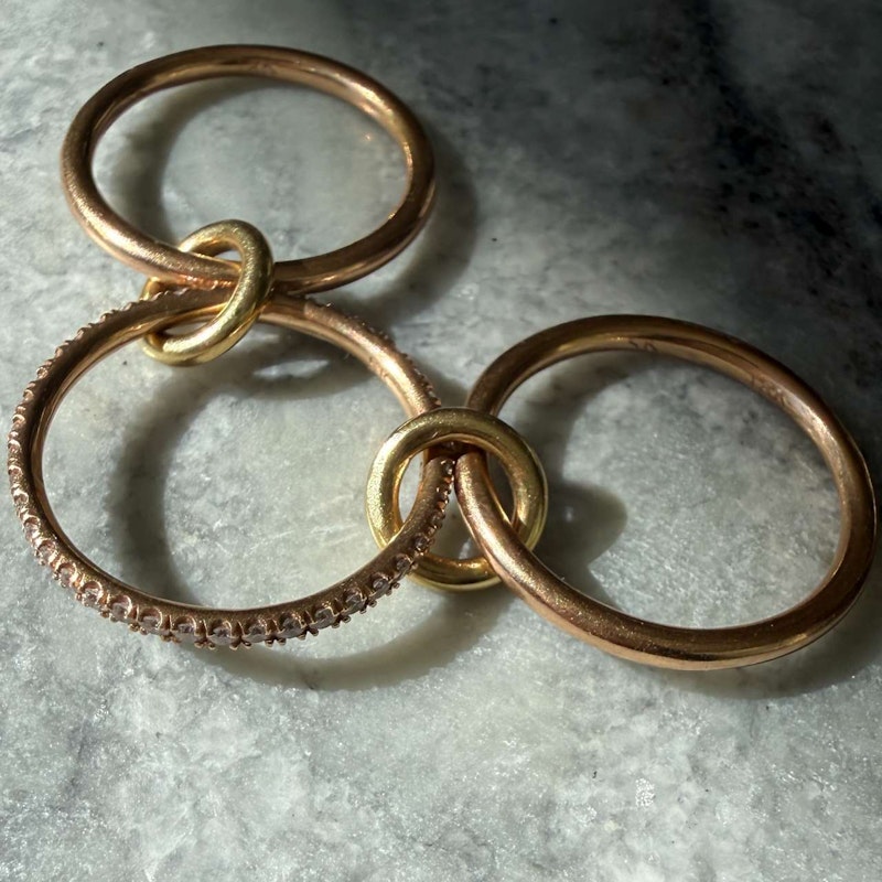 Spinelli Kilcollin Sonny 3-Band Diamond 18k Yellow & Rose Gold