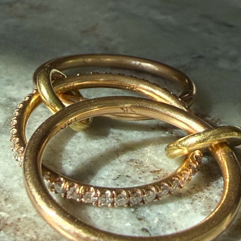 Spinelli Kilcollin Sonny 3-Band Diamond 18k Yellow & Rose Gold