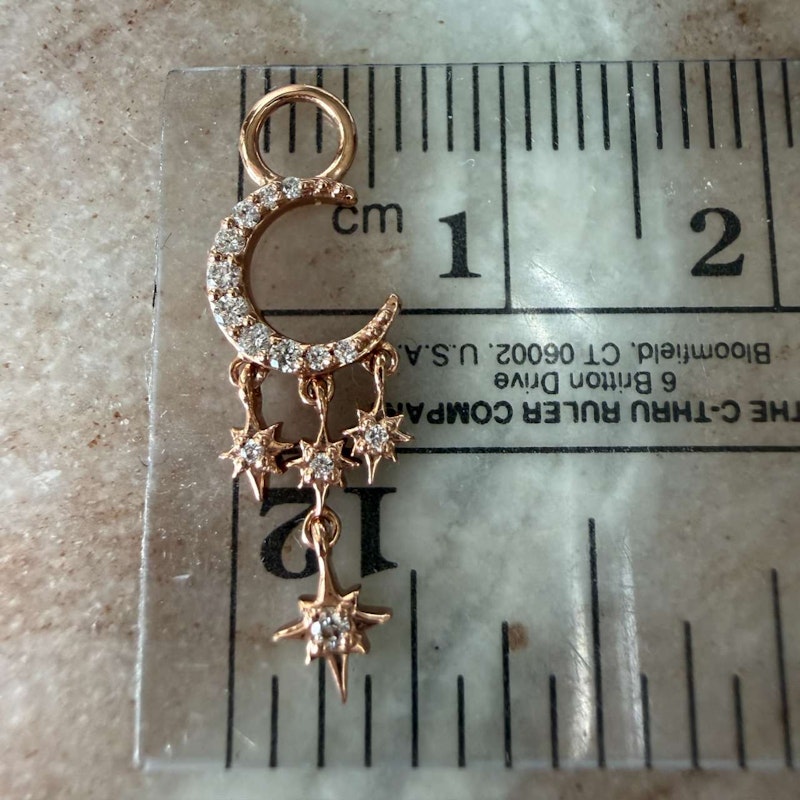 Three Stories 14k Rose Gold Make a Wish Small Crescent Moon and Star Charms