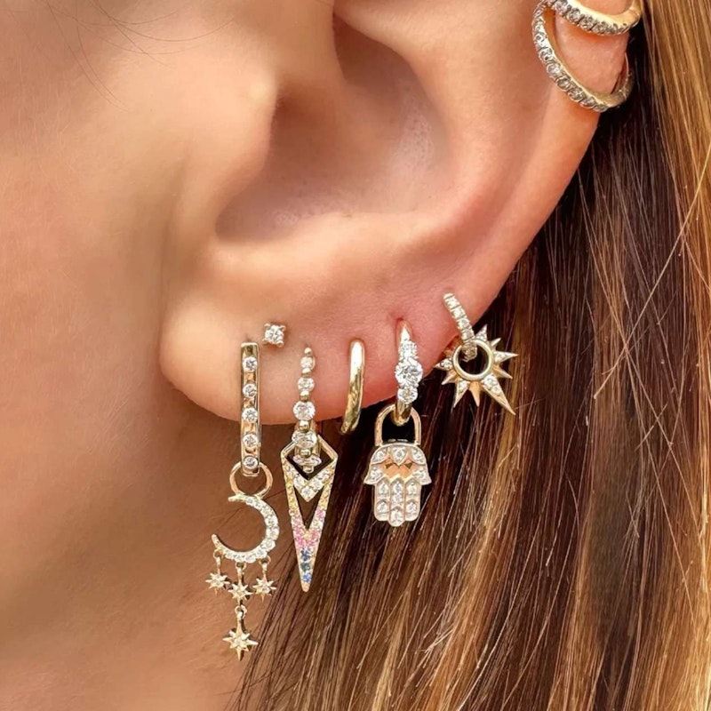 Three Stories 14k Rose Gold Make a Wish Small Crescent Moon and Star Charms