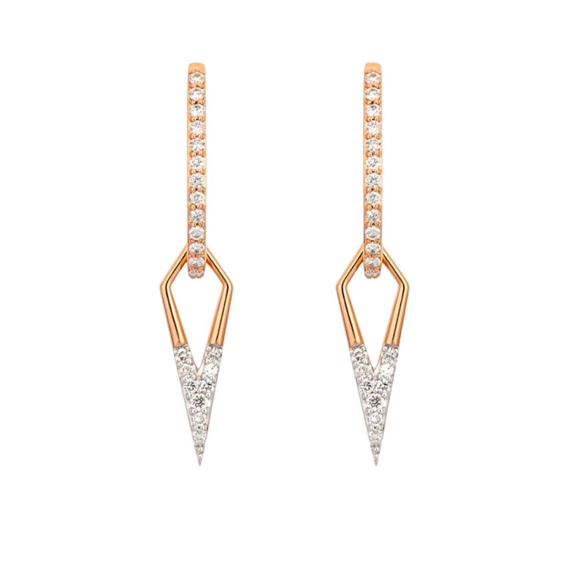 Three Stories 14k Rose Gold Classic Open Dagger Diamond Charms