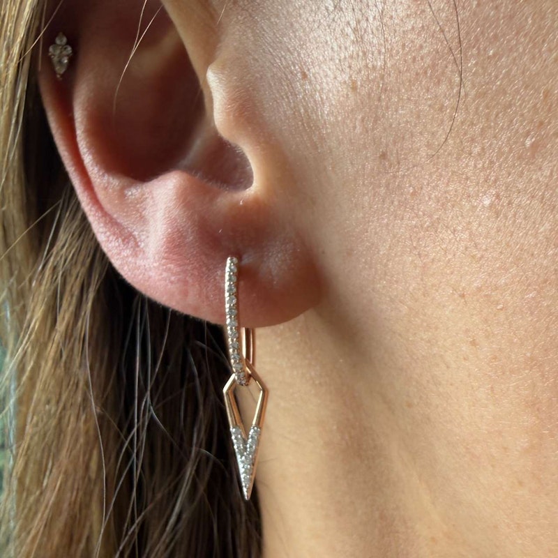 Three Stories 14k Rose Gold Classic Open Dagger Diamond Charms