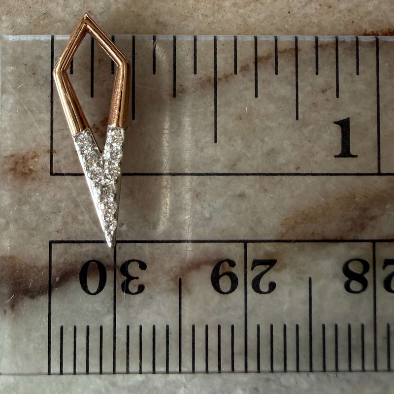 Three Stories 14k Rose Gold Classic Open Dagger Diamond Charms