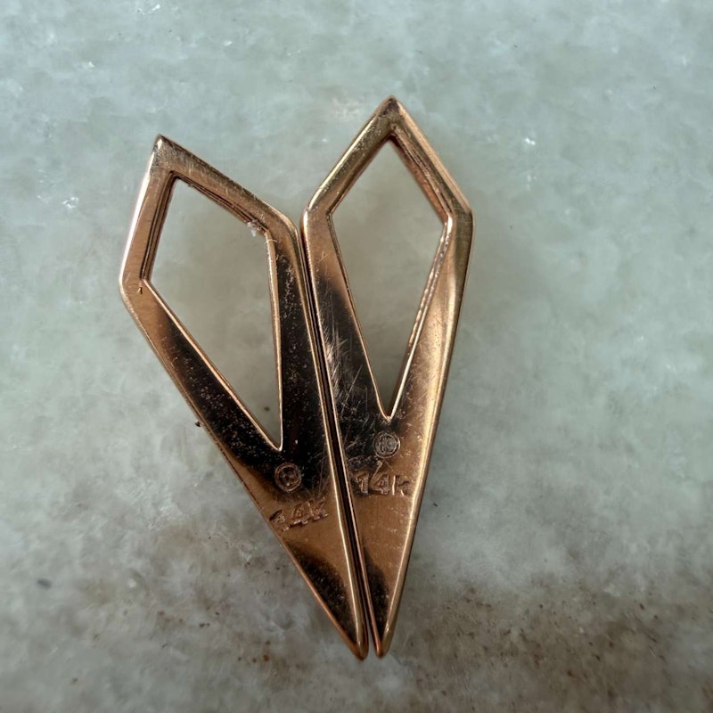 Three Stories 14k Rose Gold Classic Open Dagger Diamond Charms