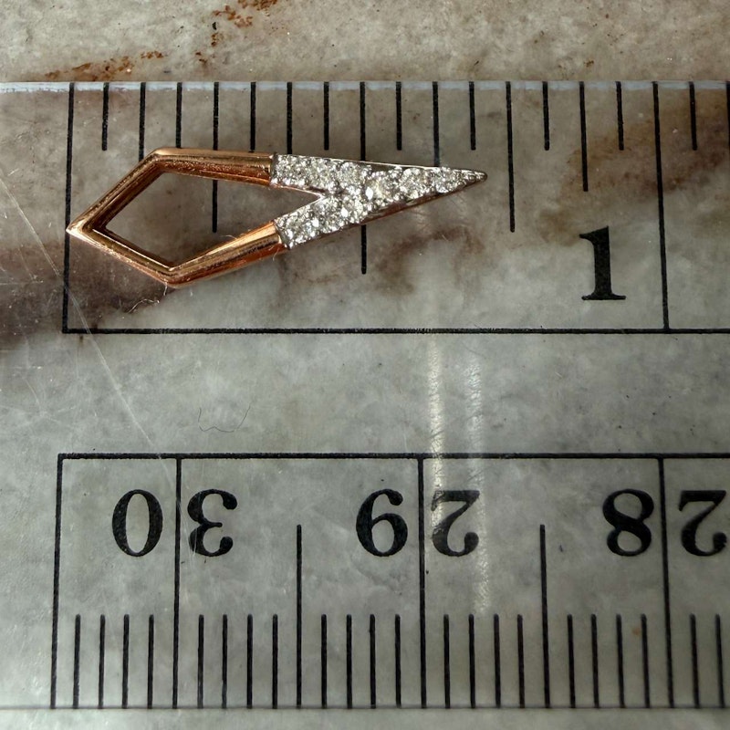 Three Stories 14k Rose Gold Classic Open Dagger Diamond Charms