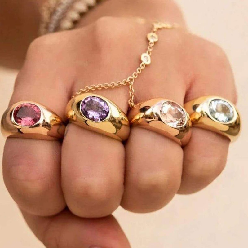Jacquie Aiche 14k Rose Gold Medium Morganite Dome Ring
