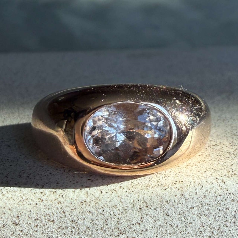 Jacquie Aiche 14k Rose Gold Medium Morganite Dome Ring
