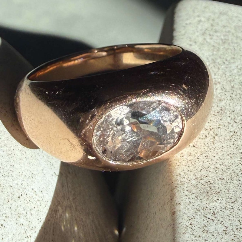 Jacquie Aiche 14k Rose Gold Medium Morganite Dome Ring