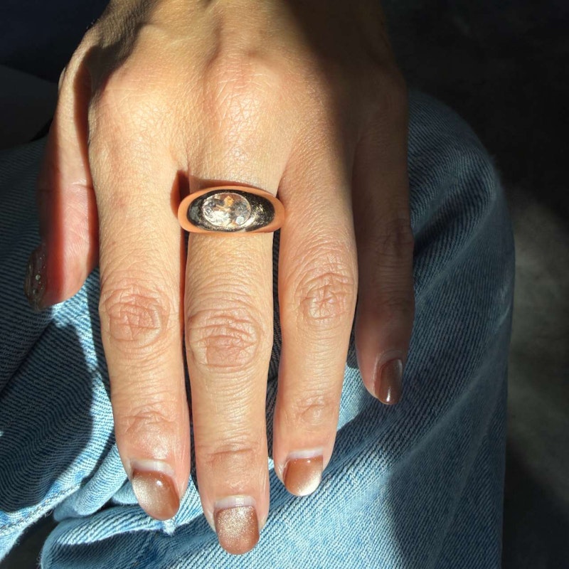 Jacquie Aiche 14k Rose Gold Medium Morganite Dome Ring