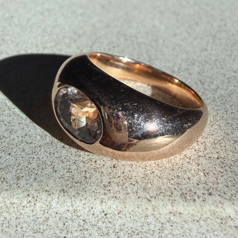 Jacquie Aiche 14k Rose Gold Medium Morganite Dome Ring