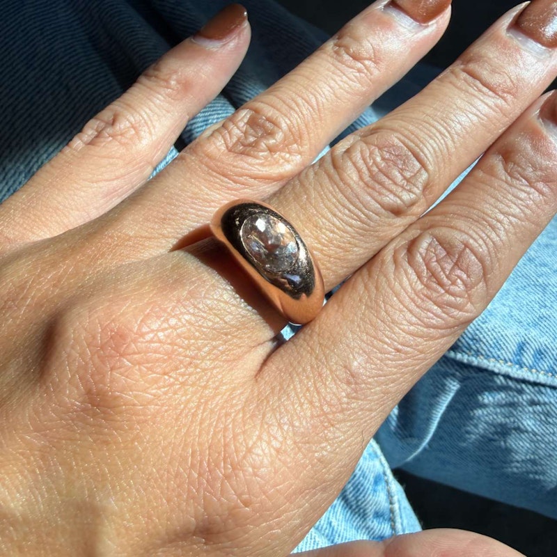 Jacquie Aiche 14k Rose Gold Medium Morganite Dome Ring