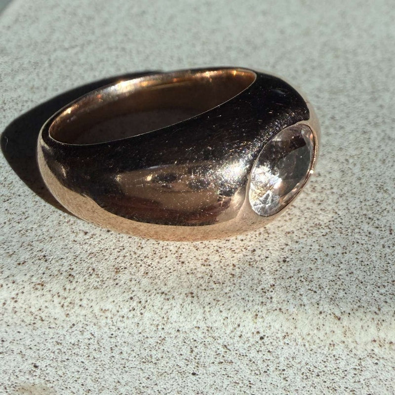 Jacquie Aiche 14k Rose Gold Medium Morganite Dome Ring