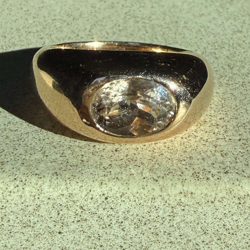 Jacquie Aiche 14k Rose Gold Medium Morganite Dome Ring
