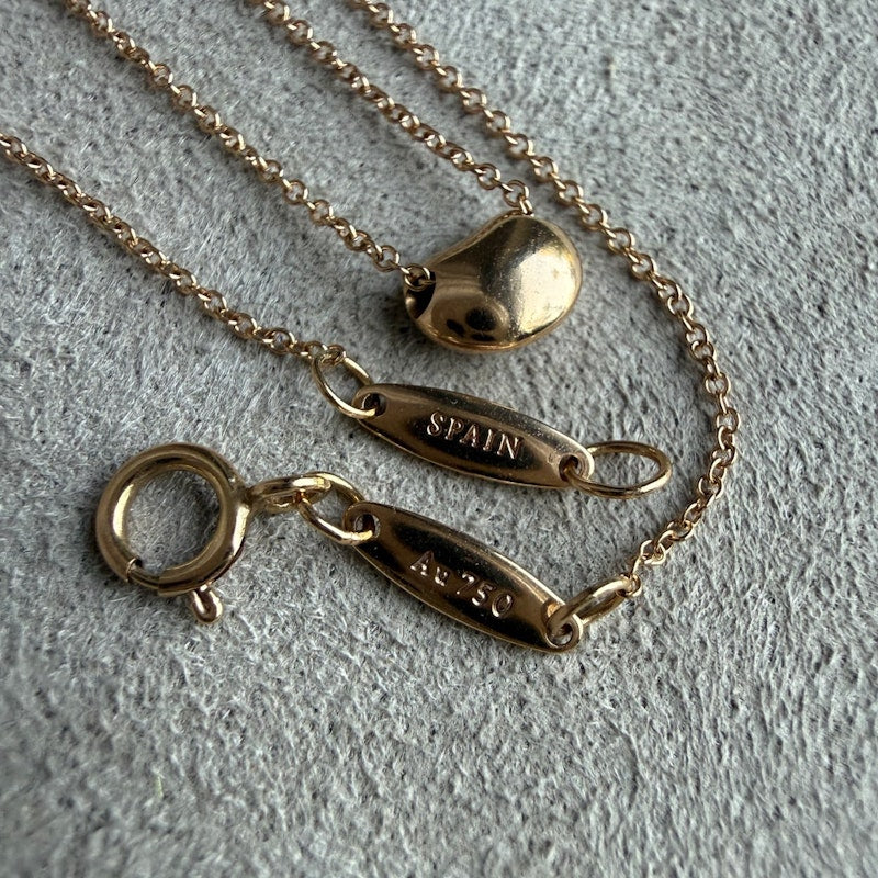 Tiffany & Co. Elsa Peretti Bean Rose Gold Pavé Diamond Pendant Necklace