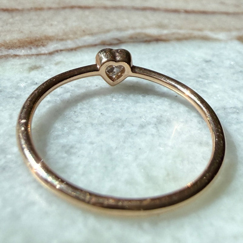 14k Rose Gold Heart-Cut Diamond Solitaire Ring