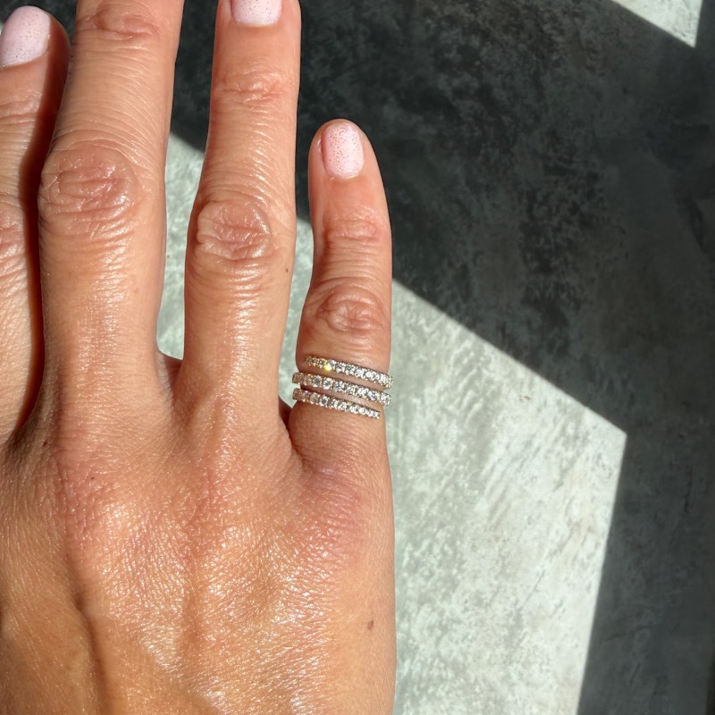 14k Yellow Gold Multi-Row Diamond Wrap Pinkie Ring