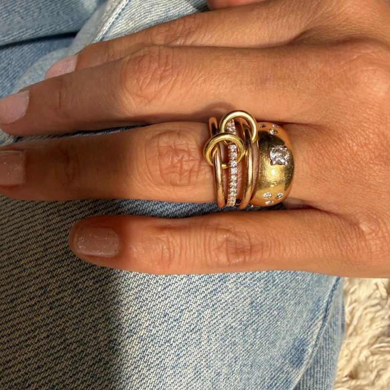 Victorian 18k Yellow Gold Old Mine Cut Diamond Gypsy Cigar Band Ring