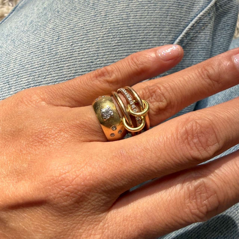 Victorian 18k Yellow Gold Old Mine Cut Diamond Gypsy Cigar Band Ring