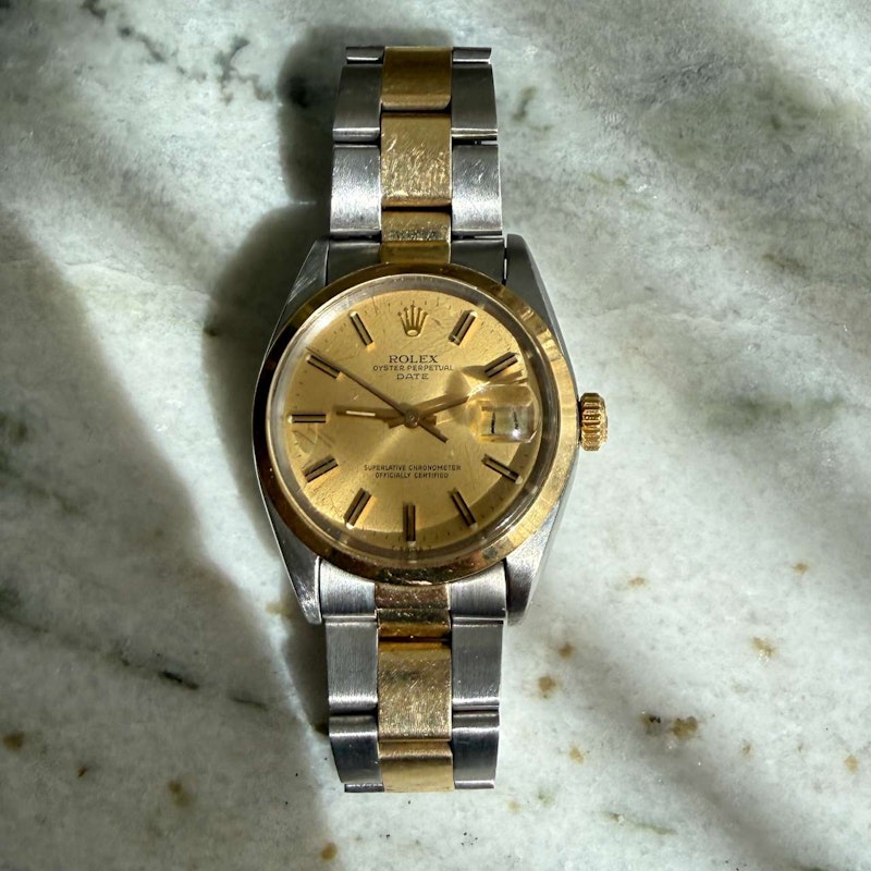 Vintage Rolex Oyster Perpetual Date 34mm Two-Tone Steel & Gold Watch