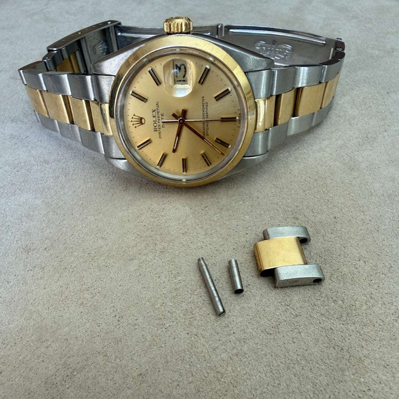 Vintage Rolex Oyster Perpetual Date 34mm Two-Tone Steel & Gold Watch