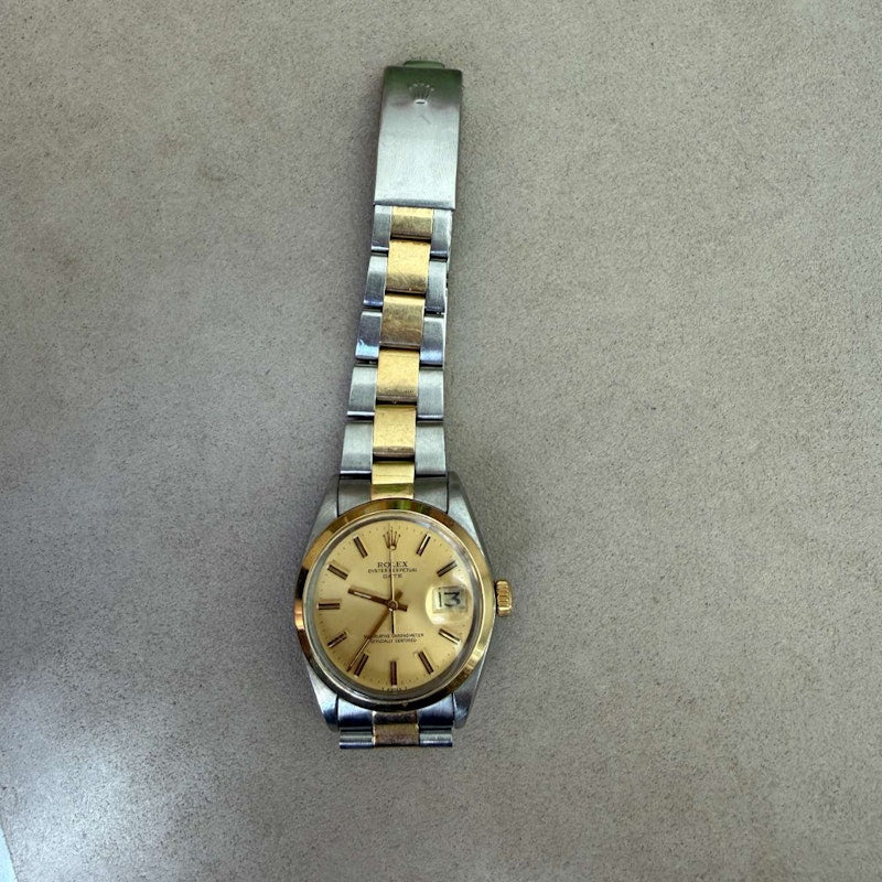 Vintage Rolex Oyster Perpetual Date 34mm Two-Tone Steel & Gold Watch