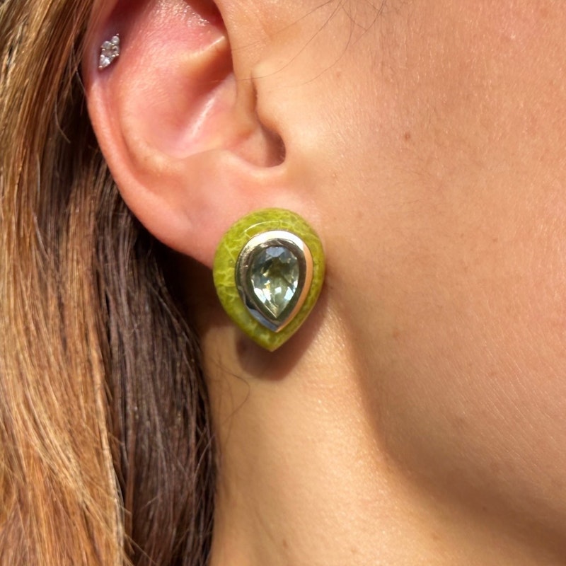 Mason & Books Prasiolite & Brazilian Jade Adela Drop Earrings