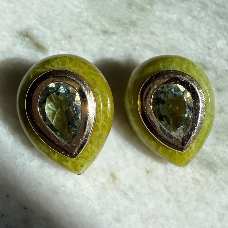 Mason & Books Prasiolite & Brazilian Jade Adela Drop Earrings