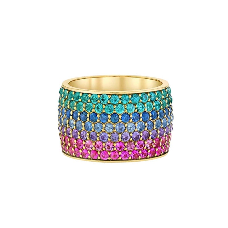 Emily P. Wheeler California Ombre Sapphire & Natural Zircon Ring 18k Yellow Gold