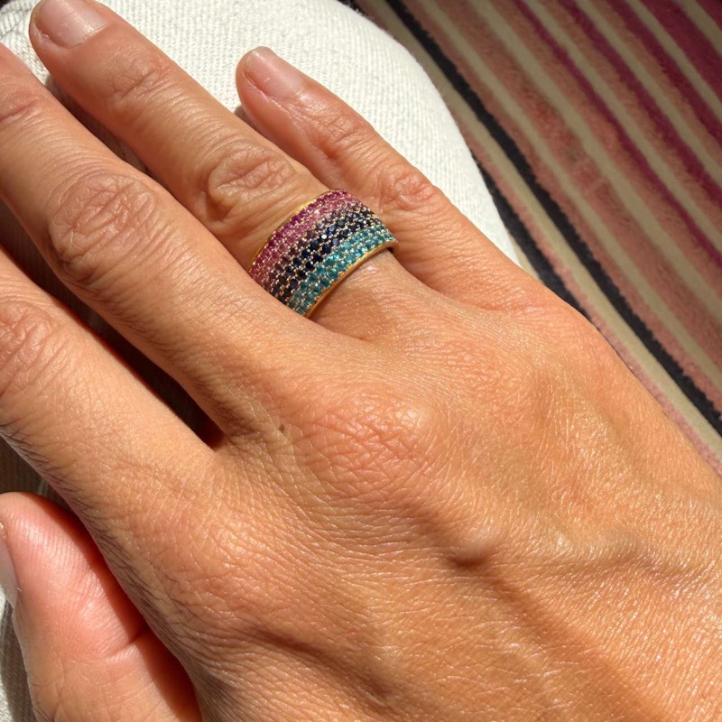 Emily P. Wheeler California Ombre Sapphire & Natural Zircon Ring 18k Yellow Gold