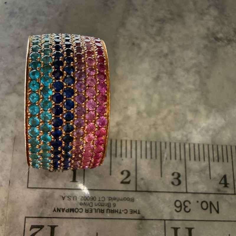 Emily P. Wheeler California Ombre Sapphire & Natural Zircon Ring 18k Yellow Gold
