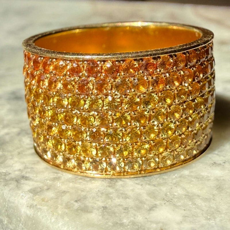 Emily P. Wheeler Sunrise Ombre Yellow Sapphire Ring 18k Yellow Gold