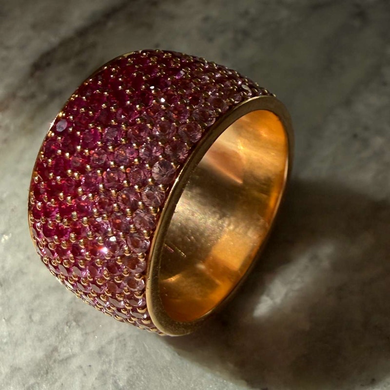 Emily P. Wheeler Flamingo Ombre Ring 18k Rose Gold Pink Sapphire