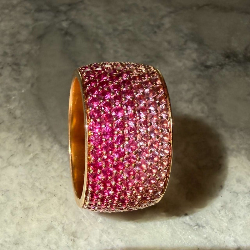 Emily P. Wheeler Flamingo Ombre Ring 18k Rose Gold Pink Sapphire