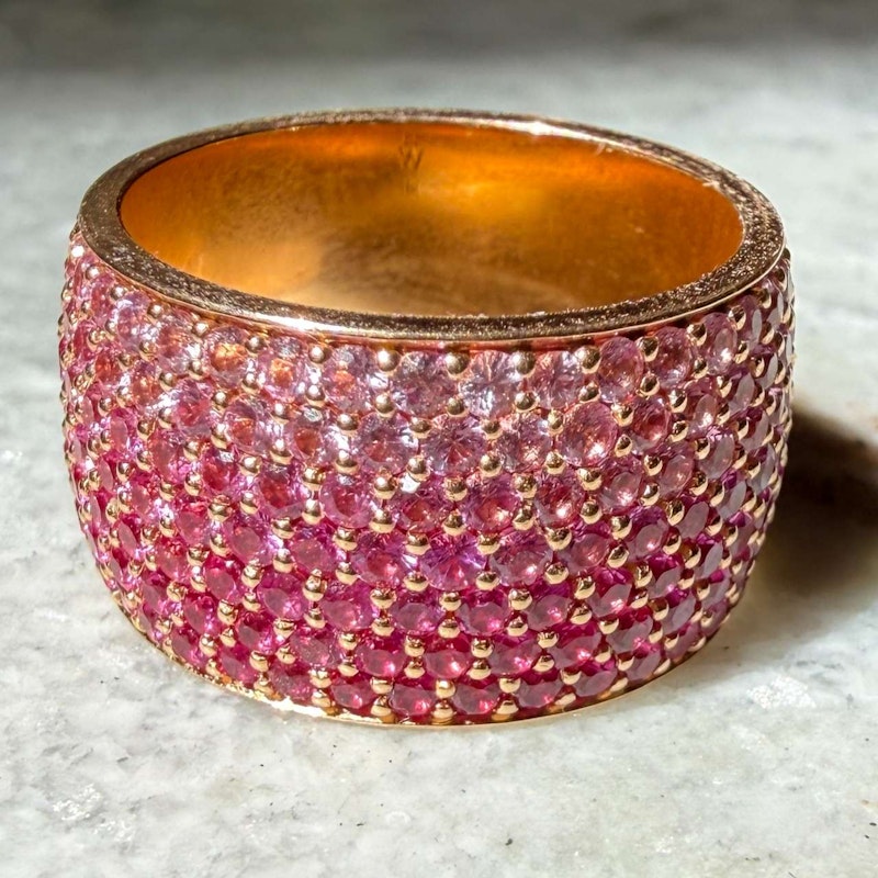 Emily P. Wheeler Flamingo Ombre Ring 18k Rose Gold Pink Sapphire