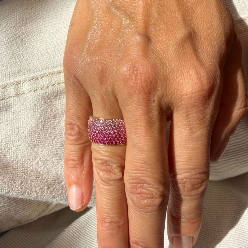 Emily P. Wheeler Flamingo Ombre Ring 18k Rose Gold Pink Sapphire