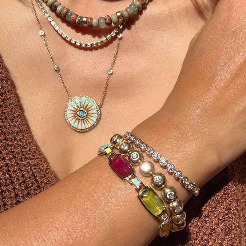 Emily P. Wheeler Colorblock Gemstone Bracelet 18k Yellow Gold