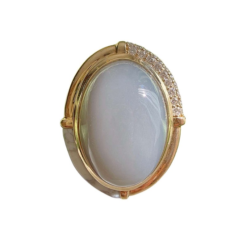 Mason & Books Grey Moonstone, Howlite & Diamond Sugar & Spice Cocktail Ring