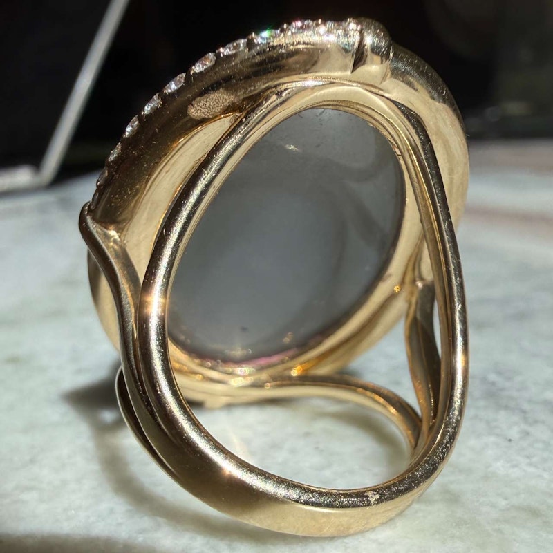 Mason & Books Grey Moonstone, Howlite & Diamond Sugar & Spice Cocktail Ring