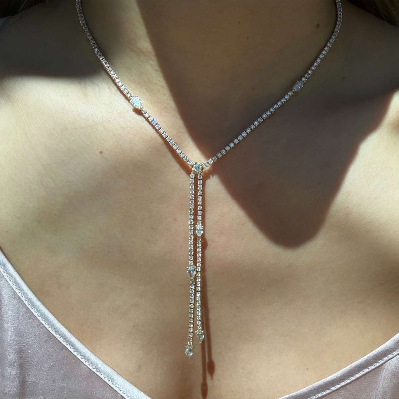 Jacquie Aiche 14k Yellow Gold 7.70ct Diamond Twiggy Lariat Necklace