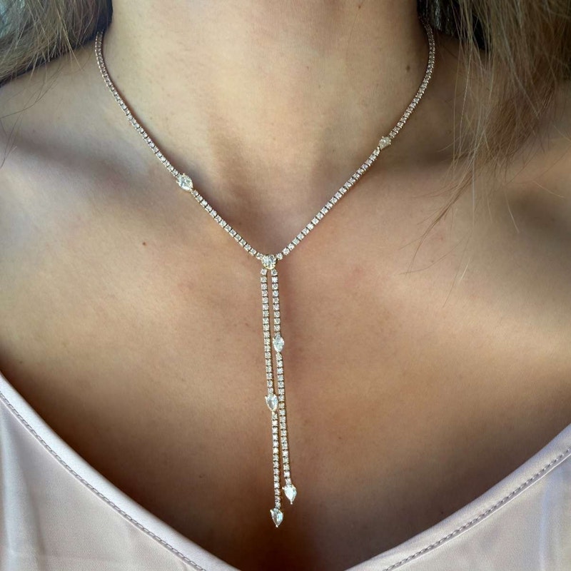 Jacquie Aiche 14k Yellow Gold 7.70ct Diamond Twiggy Lariat Necklace