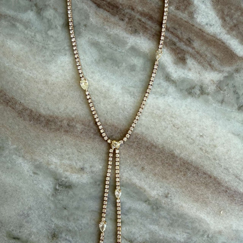 Jacquie Aiche 14k Yellow Gold 7.70ct Diamond Twiggy Lariat Necklace