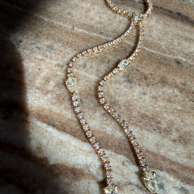 Jacquie Aiche 14k Yellow Gold 7.70ct Diamond Twiggy Lariat Necklace