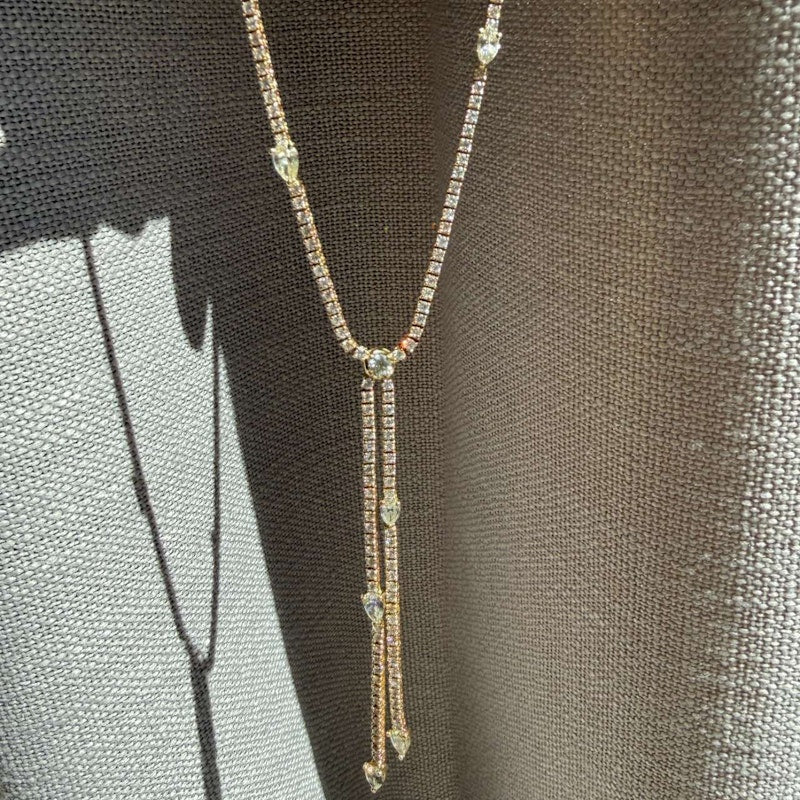 Jacquie Aiche 14k Yellow Gold 7.70ct Diamond Twiggy Lariat Necklace
