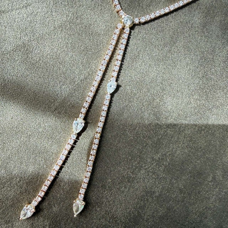 Jacquie Aiche 14k Yellow Gold 7.70ct Diamond Twiggy Lariat Necklace