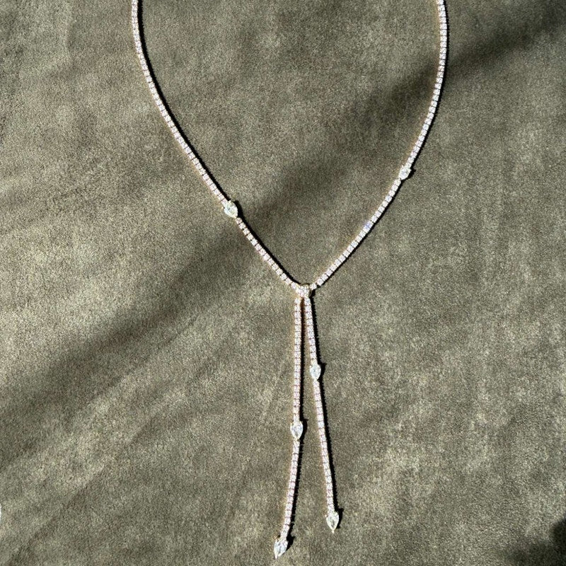 Jacquie Aiche 14k Yellow Gold 7.70ct Diamond Twiggy Lariat Necklace