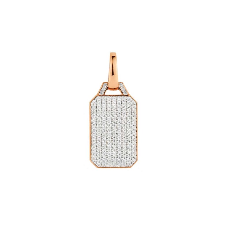 Walters Faith Dora 18k Rose Gold Diamond Rectangular Tablet Charm