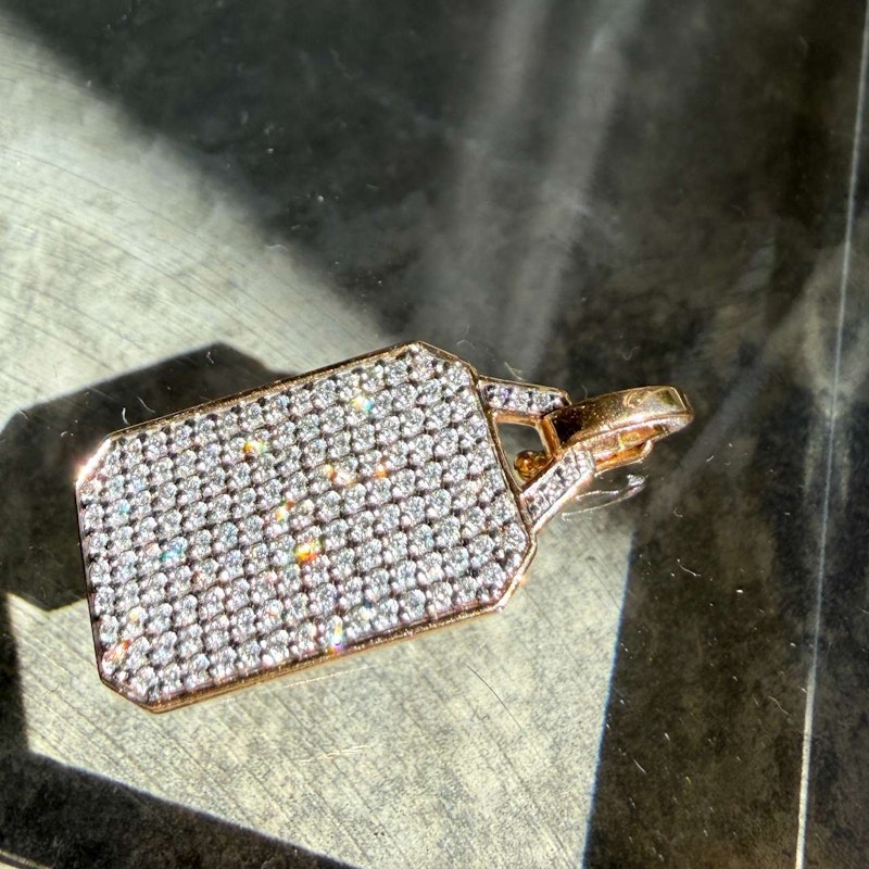 Walters Faith Dora 18k Rose Gold Diamond Rectangular Tablet Charm