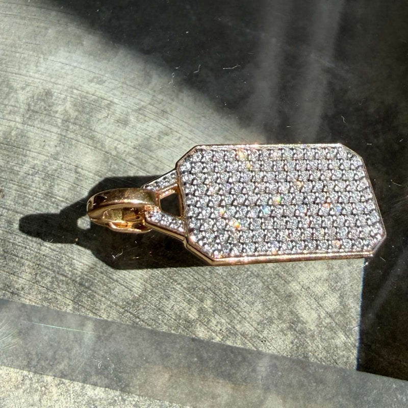 Walters Faith Dora 18k Rose Gold Diamond Rectangular Tablet Charm